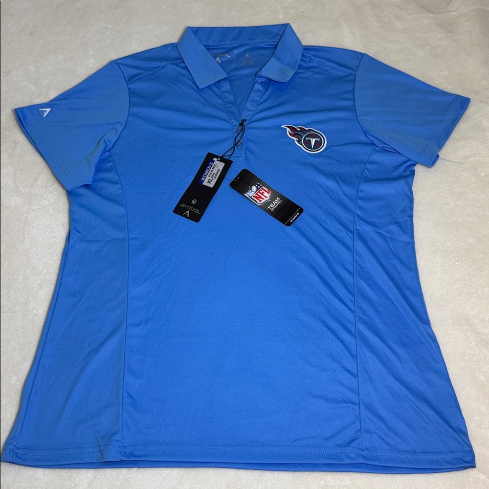 Antigua Women's Blue Tennessee TitansTeam Apparel Polo. XL. NWT.